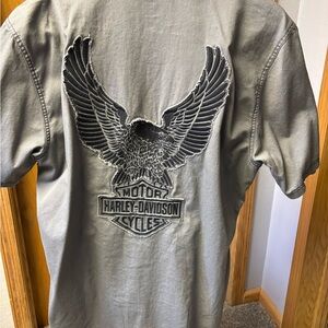 Harley-Davidson Black and Gray Men's Casual Shirt